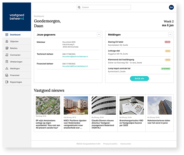 Vastgoedbeheer - dashboard